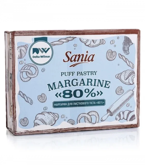 Маргарин для листового тіста 80% , ящик 10кг Sania