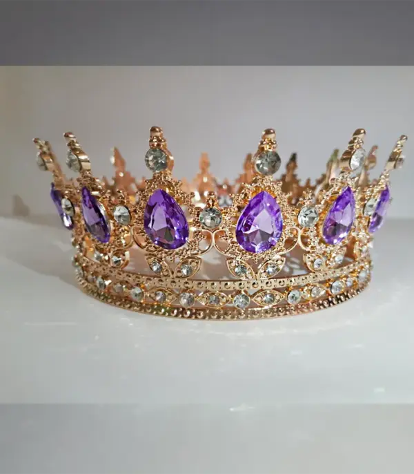 Корона d12см h5.5см Золота з фіолетовим камінням