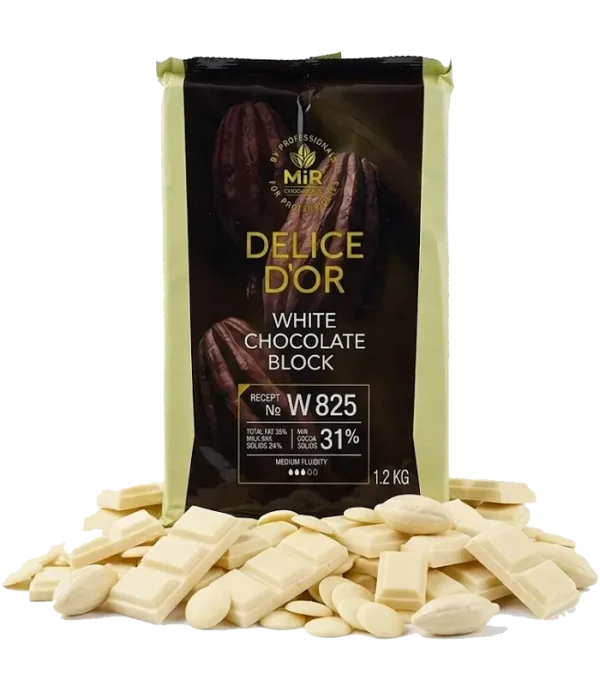 Білий шоколад ТМ МИР Delice D’or W825 (блок), 1.2 кг