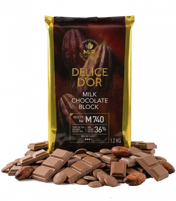 Шоколад молочний у блоці Delice D’OR M740 (Бельгія) 1,2 кг