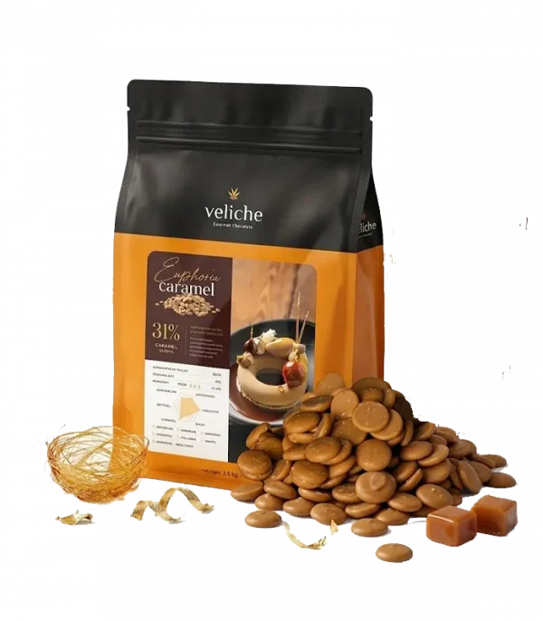 Карамельний шоколад Veliche Caramel Euphoria 31% у калетах (Бельгія),