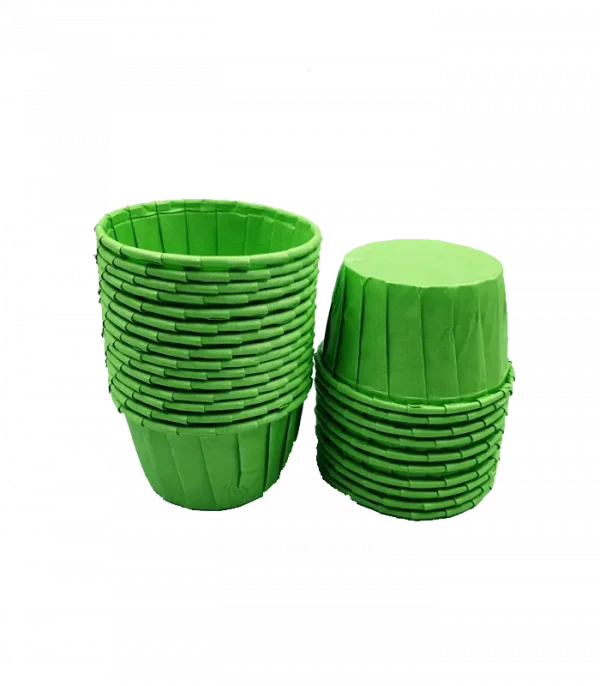 Капсули для мафінів з бортиком стійкості салатові 50*40, 50шт