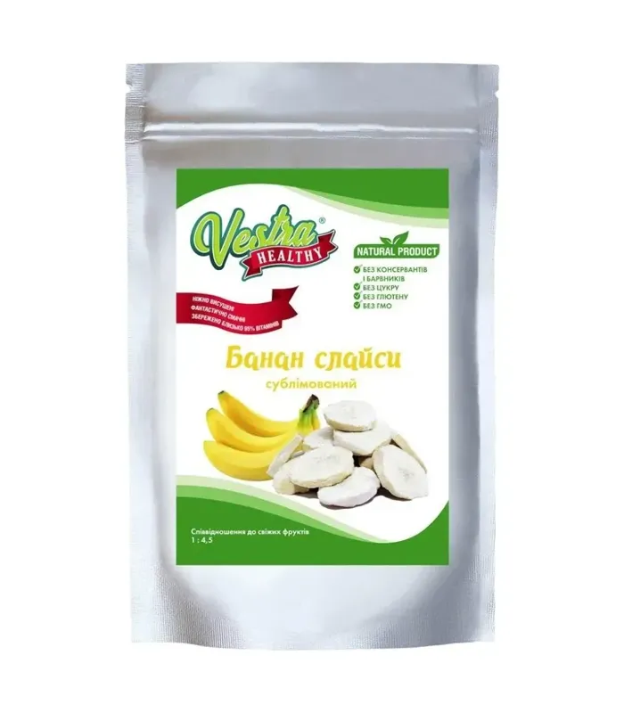 Сублімований Банан слайси, 100г